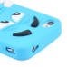 3D Cute M&M Pattern Silicone Rubberized Case Cover for iPhone 4 iPhone 4S - Blue