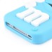 3D Cute M&M Pattern Silicone Rubberized Case Cover for iPhone 4 iPhone 4S - Blue