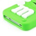 3D Cute M&M Pattern Silicone Rubberized Case Cover for iPhone 4 iPhone 4S - Green