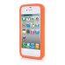 3D Cute M&M Pattern Silicone Rubberized Case Cover for iPhone 4 iPhone 4S - Orange