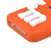 3D Cute M&M Pattern Silicone Rubberized Case Cover for iPhone 4 iPhone 4S - Orange