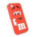 3D Cute M&M Pattern Silicone Rubberized Case Cover for iPhone 4 iPhone 4S - Red