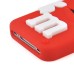 3D Cute M&M Pattern Silicone Rubberized Case Cover for iPhone 4 iPhone 4S - Red