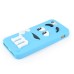 3D Cute M&M Pattern Silicone Rubberized Case Cover for iPhone 5 iPhone 5s - Blue