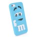 3D Cute M&M Pattern Silicone Rubberized Case Cover for iPhone 5 iPhone 5s - Blue