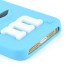 3D Cute M&M Pattern Silicone Rubberized Case Cover for iPhone 5 iPhone 5s - Blue