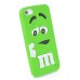 3D Cute M&M Pattern Silicone Rubberized Case Cover for iPhone 5 iPhone 5s - Green