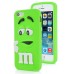 3D Cute M&M Pattern Silicone Rubberized Case Cover for iPhone 5 iPhone 5s - Green