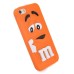 3D Cute M&M Pattern Silicone Rubberized Case Cover for iPhone 5 iPhone 5s - Orange