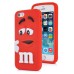 3D Cute M&M Pattern Silicone Rubberized Case Cover for iPhone 5 iPhone 5s - Red