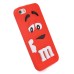 3D Cute M&M Pattern Silicone Rubberized Case Cover for iPhone 5 iPhone 5s - Red