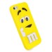 3D Cute M&M Pattern Silicone Rubberized Case Cover for iPhone 5 iPhone 5s - Yellow