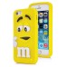 3D Cute M&M Pattern Silicone Rubberized Case Cover for iPhone 5 iPhone 5s - Yellow