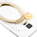 3D Luxurious Transparent Hard Back Case Cover with Cute Fancy Pearl - studded Mirror for Samsung Galaxy S5 G900