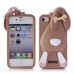 3D Shock Absorbing Cartoon Cute Bucktooth Rabbit Soft Rubberized Silicone Snap-On Case Cover For iPhone 4S iPhone 4