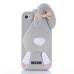 3D Shock Absorbing Cartoon Cute Bucktooth Rabbit Soft Rubberized Silicone Snap-On Case Cover For iPhone 4S iPhone 4