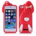 3D Shock Absorption Cartoon Cute Bucktooth Rabbit Soft Rubberized Silicone Snap-On Case Cover For iPhone 5s iPhone 5