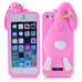 3D Shock Absorption Cartoon Cute Bucktooth Rabbit Soft Rubberized Silicone Snap-On Case Cover For iPhone 5s iPhone 5