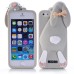 3D Shock Absorption Cartoon Cute Bucktooth Rabbit Soft Rubberized Silicone Snap-On Case Cover For iPhone 5s iPhone 5