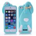 3D Shock Absorption Cartoon Cute Bucktooth Rabbit Soft Rubberized Silicone Snap-On Case Cover For iPhone 5s iPhone 5