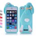 3D Shock Absorption Cartoon Cute Bucktooth Rabbit Soft Rubberized Silicone Snap-On Case Cover For iPhone 5s iPhone 5