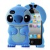 3D Stitch Detachable Hard Case For iPhone 4S - Blue