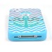 3 In 1 Anti-Shock Chevron And Anchor Pattern Plastic With Silicone Hybrid Case Cover For iPhone 4 iPhone 4S - Blue