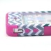 3 In 1 Anti-Shock Chevron And Anchor Pattern Plastic With Silicone Hybrid Case Cover For iPhone 4 iPhone 4S - Magenta