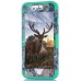 3 In 1 Armor Triple Layer Tree And Deer Grain PC And TPU Hybrid Defender Back Case for iPhone 6 / 6s - Dark Green