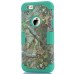 3 In 1 Armor Triple Layer Tree Grain PC And TPU Hybrid Defender Back Case for iPhone 6 / 6s - Dark Green