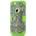 3 In 1 Armor Triple Layer Tree Grain PC And TPU Hybrid Defender Back Case for iPhone 6 / 6s - Green