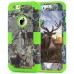 3 In 1 Armor Triple Layer Tree Trunk And Deer Grain PC And TPU Hybrid Defender Back Case for iPhone 6 / 6s Plus - Green