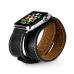 3 In 1 Bundle Genuine Leather Wrist Strap Watch Band Double Tour Bracelet Replacement For Apple Watch 38 mm - Black