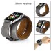 3 In 1 Bundle Genuine Leather Wrist Strap Watch Band Double Tour Bracelet Replacement For Apple Watch 38 mm - Grey