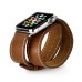 3 In 1 Bundle Genuine Leather Wrist Strap Watch Band Double Tour Bracelet Replacement For Apple Watch 42 mm - Brown