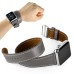 3 In 1 Bundle Genuine Leather Wrist Strap Watch Band Double Tour Bracelet Replacement For Apple Watch 42 mm - Grey