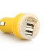 3 In 1 EU Plug Car Travel Charger Kit For iPhone 5 - Yellow