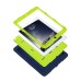 3 In 1 Fashion Silicone And Plastic Hybrid Case For iPad Air ( iPad 5 ) - Blue Silicone/ Green PC