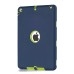 3 In 1 Fashion Silicone And Plastic Hybrid Case For iPad Air ( iPad 5 ) - Blue Silicone/ Green PC