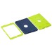 3 In 1 Fashion Silicone And Plastic Hybrid Case For iPad Air ( iPad 5 ) - Blue Silicone/ Green PC