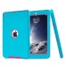 3 In 1 Fashion Silicone And Plastic Hybrid Case For iPad Air ( iPad 5 ) - Blue Silicone/Magenta PC