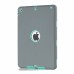 3 In 1 Fashion Silicone And Plastic Hybrid Case For iPad Air ( iPad 5 ) - Grey Silicone/ Green PC