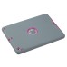 3 In 1 Fashion Silicone And Plastic Hybrid Case For iPad Air ( iPad 5 ) - Grey Silicone/Magenta PC