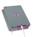 3 In 1 Fashion Silicone And Plastic Hybrid Case For iPad Air ( iPad 5 ) - Grey Silicone/Magenta PC