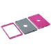 3 In 1 Fashion Silicone And Plastic Hybrid Case For iPad Air ( iPad 5 ) - Grey Silicone/Magenta PC