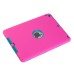 3 In 1 Fashion Silicone And Plastic Hybrid Case For iPad Air ( iPad 5 ) - Magenta Silicone/Blue PC