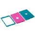 3 In 1 Fashion Silicone And Plastic Hybrid Case For iPad Air ( iPad 5 ) - Magenta Silicone/Blue PC