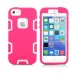 3 In 1 Snap-On High Impact Hybrid Rugged Defender Shockproof PC Rubber Hard Case Cover For iPhone 5s iPhone 5