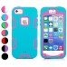 3 In 1 Snap-On High Impact Hybrid Rugged Defender Shockproof PC Rubber Hard Case Cover For iPhone 5s iPhone 5