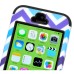 3 In 1 Zigzag Pattern Snap-On Shockproof High Impact Hybrid PC and Silicone Defender Case Cover for iPhone 5c - Black